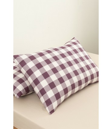 روبالشی چهارخانه بنفش انگلیش هوم