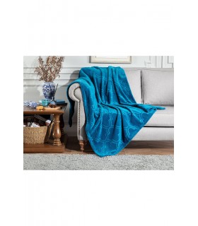 شال مبل آبی فیروزه‌ای مادام کوکو